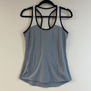 Athleta Mesh Chi Tank Gray White size XS